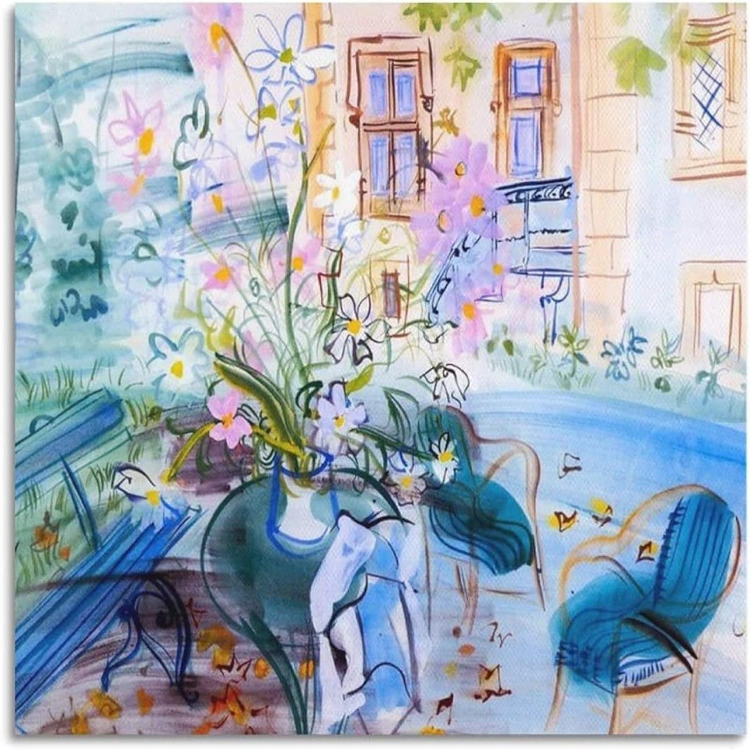 Amazon.co.jp: ラウル・デュフィのポスターと版画 抽象《花》ウォール